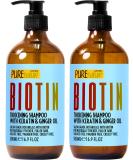 Biotin Shampoo and Conditioner Set with Argan Oil - Promotes Hair Growth and Fights Hair Loss - Sulfate Free Formula - Buy Online on GoSupps.com