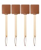 4-Piece Heavy Duty 17.3 Inch Leather Fly Swatter Set with Wood Handle - Rustic Bug Swatter for Flies, Bees, Mosquitoes - Indoor Outdoor Garden Supplies (Brown) - Buy Online on GoSupps.com