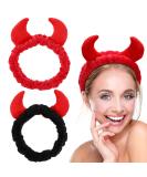 Beaupretty 2 Pack Devil Horns Spa Headband for Women - Black Red - Buy Online on GoSupps.com