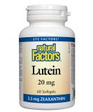 Natural Factors Lutein 20 mg - 60 Softgels for Eye Health & Vision Support - Buy Online on GoSupps.com