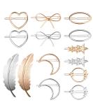 14-Piece Metal Hair Clip Set | Cute Women's Hair Accessories for Weddings & Parties | Gold & Silver Styles - Buy Online on GoSupps.com