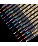 26 Colors Medium Tip Metallic Paint Pens - Ideal for Easter Egg Art, Rock Painting, Card Making, Scrapbook Crafts, DIY Photo Album on Black Paper - Buy Online on GoSupps.com