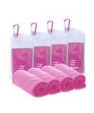 Sukeen 4 Pack Cooling Towel (40 x 12) - Soft Breathable Ice Towel for Yoga, Running, Gym - Microfiber Towel for Fitness & Camping - Pink - Buy Online on GoSupps.com