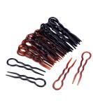 Canomo 36-Piece Plastic U-Shaped Hair Pins Set - Fast Spiral Hair Braid Twist Clips for Girls and Women, Black and Brown - Styling Grip Pins - Buy Online on GoSupps.com