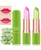 2 PCS Aloe Vera Color Changing Lipstick Set - Long Lasting & Waterproof Lip Tint Gloss for Women - Buy Online on GoSupps.com
