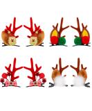 Melliex 4 couples Christmas deer antlers reindeer antlers Christmas party plush plush moose hair clips for girls women style#1 - Buy Online on GoSupps.com