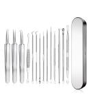 14-Piece Stainless Steel Pimple Blackhead Remover Tool Set for Men & Women | SWTYEXT Comedone Extractor Kit with Box - Buy Online on GoSupps.com
