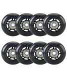 Yaegoo 8 PCS 64mm 80mm Inline Skate Wheels Skates Replacement Wheels with Bearings Black 80mm - Buy Online on GoSupps.com