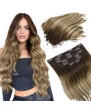 Ugeat Balayage Clip-In Extensions - 45cm 120g Real Remy Hair Ombre Dark Brown to Light Brown (#4/6/613) - Full Head 7 Pieces - Buy Online on GoSupps.com