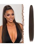 Fine Horseplay Straight Braid Ponytail Extensions 70 cm - Synthetic Drawstring Light Brown Hair Extensions for Women - Buy Online on GoSupps.com