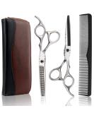 Professional Hair Cutting Scissors & Thinning Shears Kit - 6.5 Grooming Set for Men, Women & Pets with Comb & Case - Buy Online on GoSupps.com