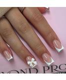 French Tip Press on Nails - Glossy White Square Fake Nails with 3D Bow Charm - Reusable Acrylic Manicure - 24 Pcs - Buy Online on GoSupps.com