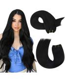 Moresoo Weft Hair Extensions Real Human Hair Black Sew in Hair Extensions Jet Black Double Weft Human Hair Extensions 100g/Pack 20 Inch #1 20 Inch(Pack of 1) WEFT #1 - Buy Online on GoSupps.com