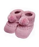 Royal Icon Newborn Baby Booties - 0-3 Months - Pom Pom Bootees for Boys & Girls - Indoor/Outdoor Use - Rose Gold - Buy Online on GoSupps.com