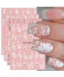 5D Spring Flower Nail Art Stickers - 4 Self-Adhesive Decals | JMEOWIO Floral Design for Women & Girls | International Shipping Available - Buy Online on GoSupps.com