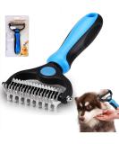 2-in-1 Pet Grooming Tool for Dogs & Cats - Deshedding Comb & Dematting Rake - Blue Style B - Buy Online on GoSupps.com