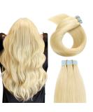 Yilite Tape Extensions Real Hair - Bleichblond 60cm 20 Pieces/Pack 50g Invisible Skin Weft Tape In Extensions (#613) - Buy Online on GoSupps.com