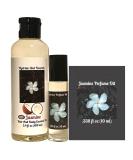 2 Pack Jasmine Oil for Skin Hair & Nails - Multi-Use Body Oil & Roll-On Perfume | Coconut Massage Oil - 3.4 Fl oz & 10ml - Buy Online on GoSupps.com