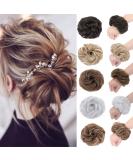 Silk-Co Hair Part with Rubber Band - Soft Wavy Bun & Thickening Extensions | Honey Brown & Bleach Blonde | 45g - Buy Online on GoSupps.com
