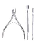 Kare & Kind Stainless Steel Cuticle Nipper and Pushers Set - Trimmer and 2 Pushers for DIY Manicure Pedicure - Home Nail Salon Essentials - Buy Online on GoSupps.com