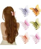 6PCS Non-slip Medium Butterfly Hair Claw Clips - Strong Hold Clips for Women/Girls - Matte Pink/Green/Brown/Blue/Orange - Buy Online on GoSupps.com