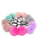 Honbay 12PCS Korean Cute Pom Pom Ball Elastic Hair Ties - Seamless Hair Ropes Ponytail Holders - Buy Online on GoSupps.com
