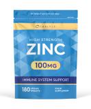Zinc Supplements 100mg | High Strength Zinc Tablets | 180 Count | Suitable for Vegetarians & Vegans | Carlyle - Buy Online on GoSupps.com