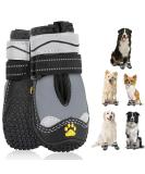 Slowton Dog Shoes - Waterproof Non-Slip Boots for Small & Medium Dogs | Reflective Velcro Fasteners | Paw Protection for Winter (Size 7 S-Gray) - Buy Online on GoSupps.com