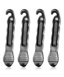 HZJD Bike Tire Levers Set - Professional Design for Easy Tire Changing, Smooth & Safe, Snap Together for Storage - 4PCS, Black - Buy Online on GoSupps.com