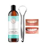 Coconut Oil Mouthwash for Fresh Breath | Brightening Teeth & Healthier Gums | Natural Coconut & Peppermint Oil - Buy Online on GoSupps.com