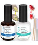 LOUINSTIC Quick Gel Polish Remover Kit - 3-5 Minute Nail Polish Removal with Peel Off Latex Tape Barrier - Buy Online on GoSupps.com