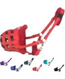 Majestic Ally Mink Fleece Padded Wicker Muzzle Halter (Red) - Breathable Comfort for Pets | International Shipping Available - Buy Online on GoSupps.com