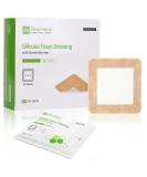 Silicone Adhesive Foam Dressing with Gentle Border 4''x4'' for Bed Sore Leg Ulcer 10 Pack, High Absorbency Waterproof Silicone Wound Bandage for Foot Diabetic Ulcer - Buy Online on GoSupps.com
