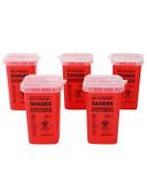 DOWEI Sharps Disposal Container 5 Pack - 1 Quart Biohazard Needle Disposal for Supplies - Buy Online on GoSupps.com