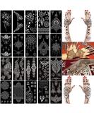 Xmasir 20 Sheets Henna Tattoo Stencil Kit - Temporary Tattoo Templates for Face and Body Art - Buy Online on GoSupps.com