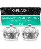 Karlash Acrylic Liquid Powder Dappen Dish with Lid - Clear Glass Crystal Cup for Nail Art (Pack of 2) - Buy Online on GoSupps.com