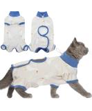 Dertrun Cat Surgery Soft Romper - Anti-Lick Abdominal Wound Suit for Male & Female Cats | Post-Surgery Recovery Collar Replacement (S Blue) - Buy Online on GoSupps.com