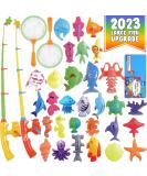 CozyBomB Magnetic Fishing Toys Game Set for Kids for Bath Time Pool Party with Pole Rod Net Plastic Floating Fish - Toddler Education Teaching Christmas Birthday Gifts for Kids Ocean Sea Animals - Buy Online on GoSupps.com