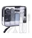 Silicone travel bottles mezzar 16 pieces of travel bottles to fill Set Travel Bottles for shampoo lotion rinse shower gel travel shampoo container BPA-free practical travel bottles (black) - Buy Online on GoSupps.com