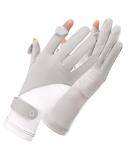 Newellsail Women's UV Sun Protection Full Finger Touchscreen Bicycle Gloves - Slipproof Summer Gloves for Outdoor Golf & Fishing (Gray White) - Buy Online on GoSupps.com