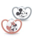 Nuk Space Schnuller for 18-36 Months | BPA-Free Disney Mickey Mouse Pacifier | Extra Ventilation | Gray & Pink | 2 Pack - Buy Online on GoSupps.com