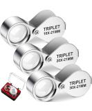 3 Pieces Jewelers Eye Loupe Set 10X, 20X and 30X Pocket Jewelry Loupe, Jewelers Eye Magnifying Glass Magnifier for Jewelry Coins Gems Stamps Watches Supplies (Silver) - Buy Online on GoSupps.com