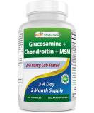 Best Naturals Glucosamine Chondroitin MSM (Non-GMO) 180 Count - Promotes Joint Health - Buy Online on GoSupps.com
