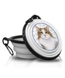 Norwegian Forest Cat Portable Drinking Bowl - Foldable Pet Bowl with Carabiners for Travel | Unique & Handy Design - Buy Online on GoSupps.com