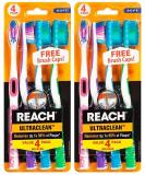 Reach Ultra-Clean Soft Toothbrushes - Assorted Colors 4 Count x 2 Packs (8 Toothbrushes) - Buy Online on GoSupps.com