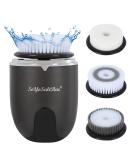 Electric Vibrating Sonic Facial Brush Cleansing Waterproof for Skin Face Exfoliating Removing Blackhead Deep Cleaning with 2 Working Speed of Men and Women 1 Black - Buy Online on GoSupps.com