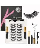 Kmilro Magnetic Eyelashes with Eyeliner Kit - 7 Pairs 3D Wispy Cat Eye Lashes - Natural Look - 7 Styles Fluffy False Eyelashes Pack - Buy Online on GoSupps.com