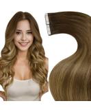 LAAVOO Tape Extensions Real Hair Balayage Ombre Brown & Blonde | 30cm 20PCS Invisible Smooth Perfect for All Hair Types - Buy Online on GoSupps.com