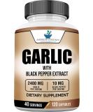 Garlic Capsules Organic 2400mg & Organic Black Pepper Extract  Garlic Supplements  Garlic Pills  Garlic Capsules  Garlic Extract Alternative to Garlic Oil  Garlic Softgels  Garlic Tablet  120 Veg Cap - Buy Online on GoSupps.com