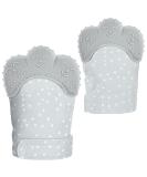 2Pack Silicone Teething Mitt for Babies | Pain Relief & Safety Glove | Teething Toys for 0-12 Months Grey - Buy Online on GoSupps.com